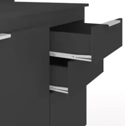 Armário de Cozinha Com Tampo CP01 120cm Pérola Preto Z34      - Mpozen