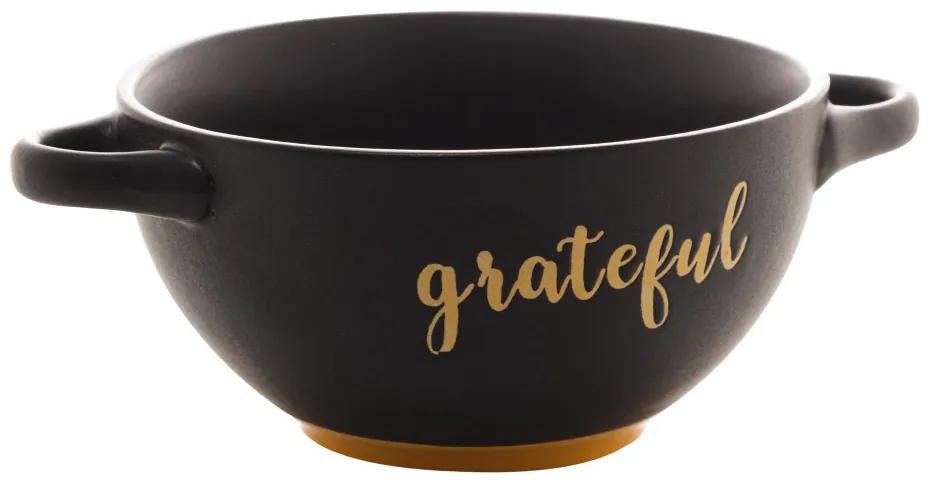 Consume Cerâmica Grateful Preto Matt/Amarelo 12x7cm 28534 Bon Gourmet