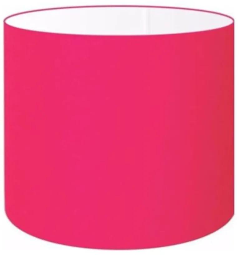 Cúpula em tecido cilíndrica abajur luminária cp-4999 50x45cm algodão crú - Rosa-Pink - Soquete Nacional 3,5cm
