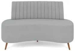 Sofá 2 Lugares para Sala Living 135cm Pés Palito Tamar Z08 Boucle Cinz