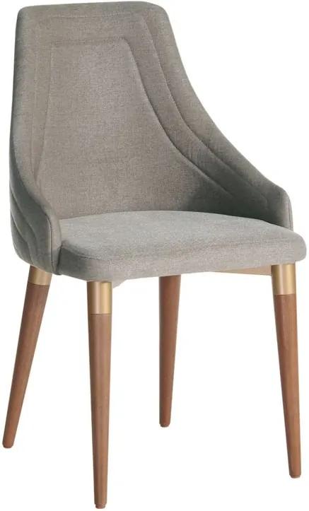 Cadeira de Jantar Florian Linho Marrom Dourado - Wood Prime PV 32684