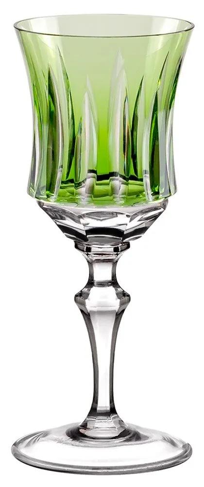 Taça de Cristal Lapidado Artesanal p/ Licor - Verde Claro - 66  Verde Claro - 66