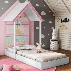 Mini Cama Infantil Casinha Montessoriana Casa de Boneca MDF sem Colchã