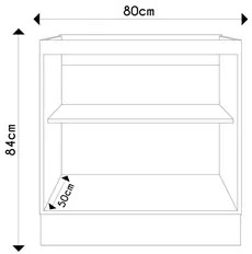 Balcão para Cooktop Com Tampo 80cm 2 Portas Duna P09 Fumê - Mpozenato