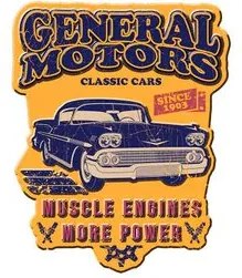 Placa Decorativa de Metal Recortada Muscle Engines GM Chevrolet