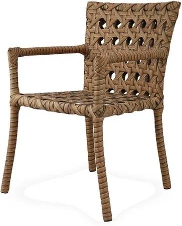 Cadeira Lone com Bracos Estrutura Aluminio Revestido em Fibra Sintetica cor Madeira - 44542 - Sun House