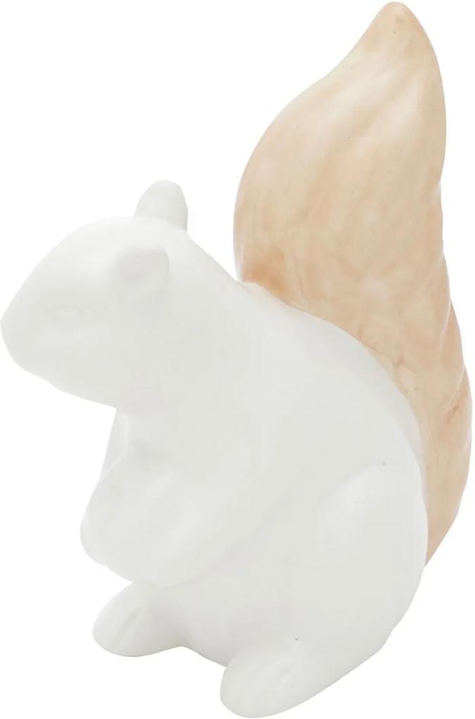 Cofre Cerâmica Sit Squirrel Branco E Bege 7,5X5,8X11 Cm Urban