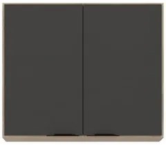Armário Aéreo 80cm 2 Portas 1 Prateleira Firenze D02 Avena/Grafito- Mp