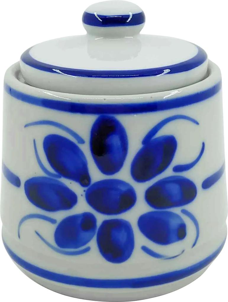 Açucareiro em Porcelana Azul Floral