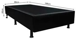 Base Box para Cama Solteiro 88x188cm Liz S05 Sintético Preto - Mpozena