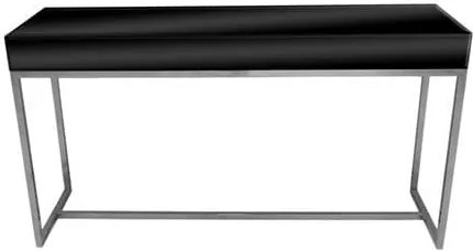 Aparador Styllus Black Ellegance com Vidro Preto - 81x45x105cm