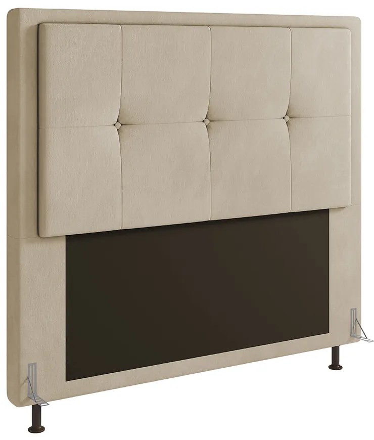 Cabeceira Ametista Para Cama Box Queen 160 cm Suede - D'Rossi - Bege