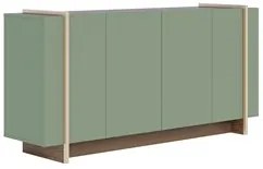 Balcão Aparador Buffet 4 Portas 160cm Barcelona C05 Hortelã/Amêndoa -