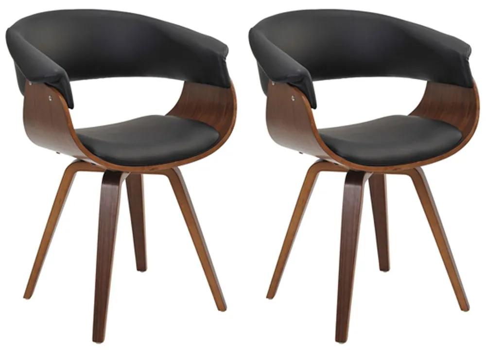 Kit 02 Cadeiras Giratória Decorativa para Escritório Home Office Ohana PU Sintético Preto G56 - Gran Belo