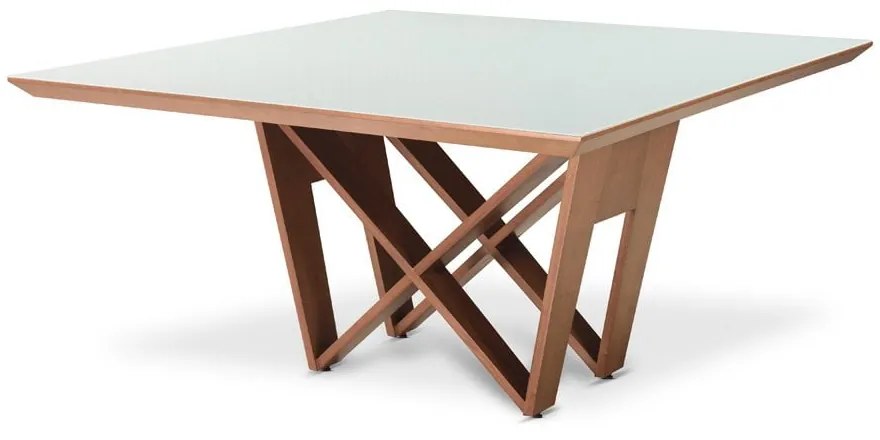 Mesa de Jantar Nara Quadrada Base Amadeirada Design Atemporal