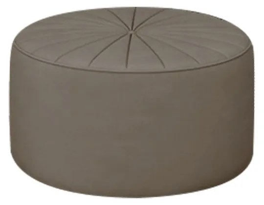 Puff Decorativo Sala De Estar Round Veludo Bege G45 - Gran Belo