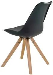 Cadeira de Jantar Design Saarinen Wood Base Madeira Lívia R02 Preto -