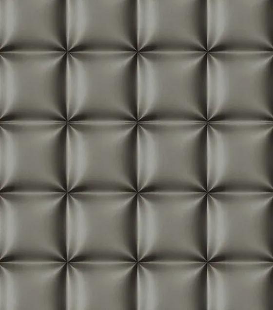 Papel de Parede Vinílico 3D Geométrico Almofada Cinza Escuro - Importado - Coleção Império New Rustic - 0203
