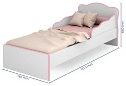 Mini Cama Infantil Doce Sonho com Colchão D20 Branco/Rosa - Qmovi