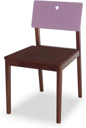 Cadeira Elgin em Madeira Maciça - Imbuia/Lilás