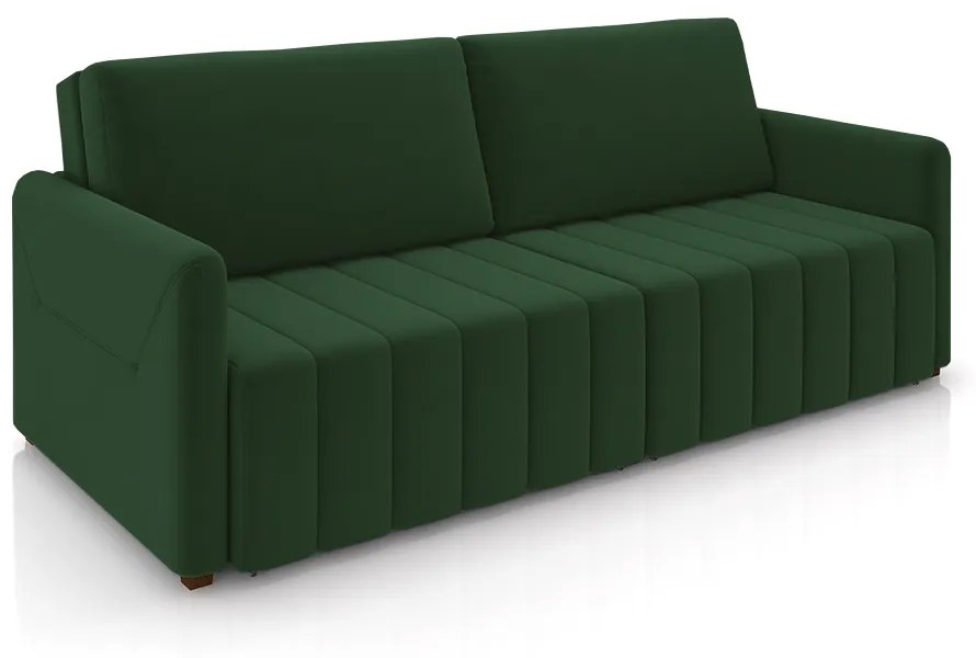 Sofá-Cama Decorativo Retrátil Thanos 2 Lugares 192cm Veludo Verde G45 - Gran Belo