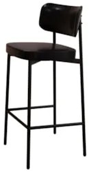Banqueta Alta Bar Estofada Kit 2 Ella M25 Sintético Preto - Mpozenato