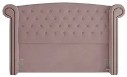 Cabeceira Cama Box Casal King 195cm Provença P02 Veludo Rosê - Mpozena