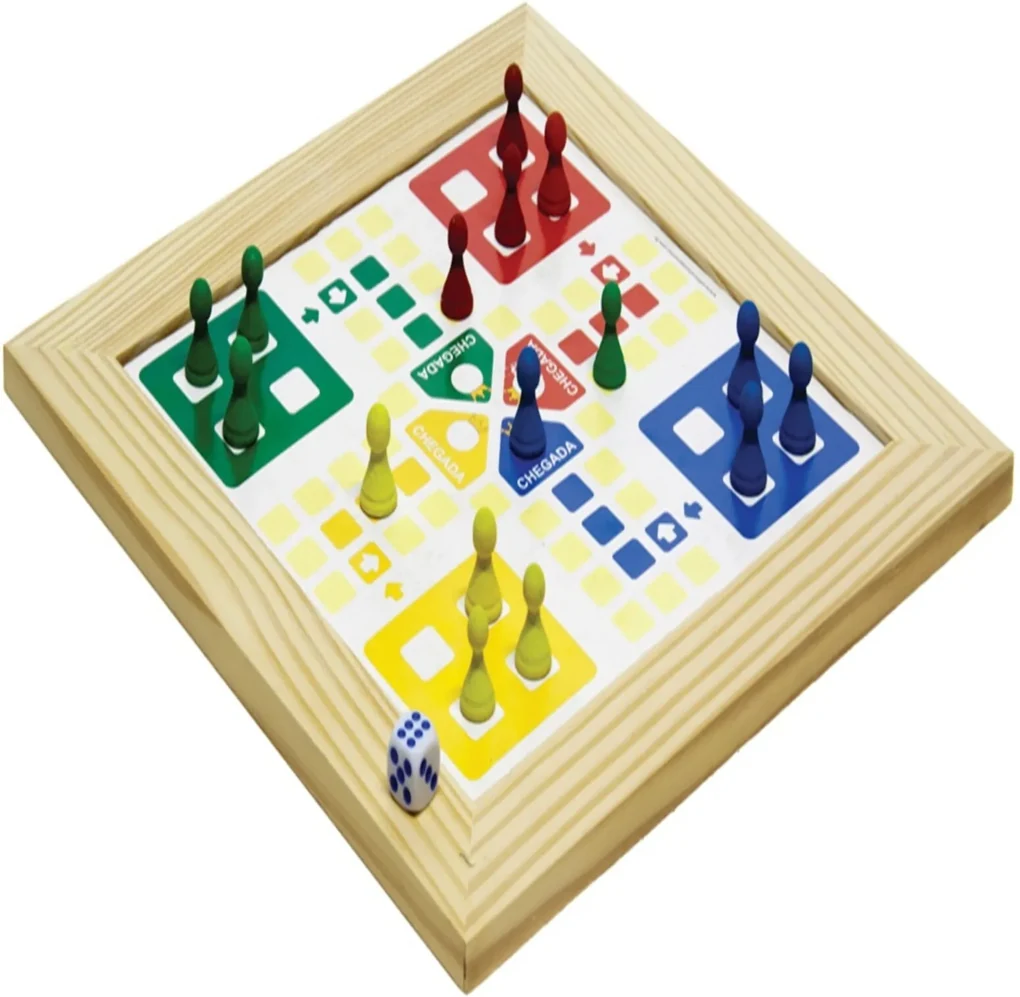 Jogo De Ludo Com Moldura Tabuleiro 31x31 Cm