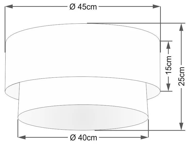 Plafon Duplo Cilíndrico Vivare Md-3062 Cúpula em Tecido 45x40cm - Bivolt