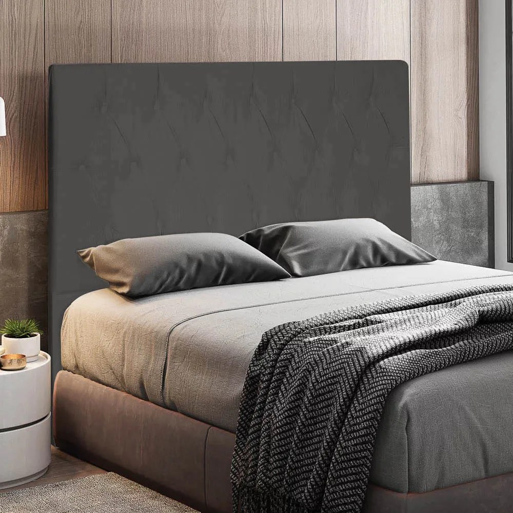 Cabeceira Topázio Para Cama Box Queen 160 cm Suede Grafite - D'Rossi