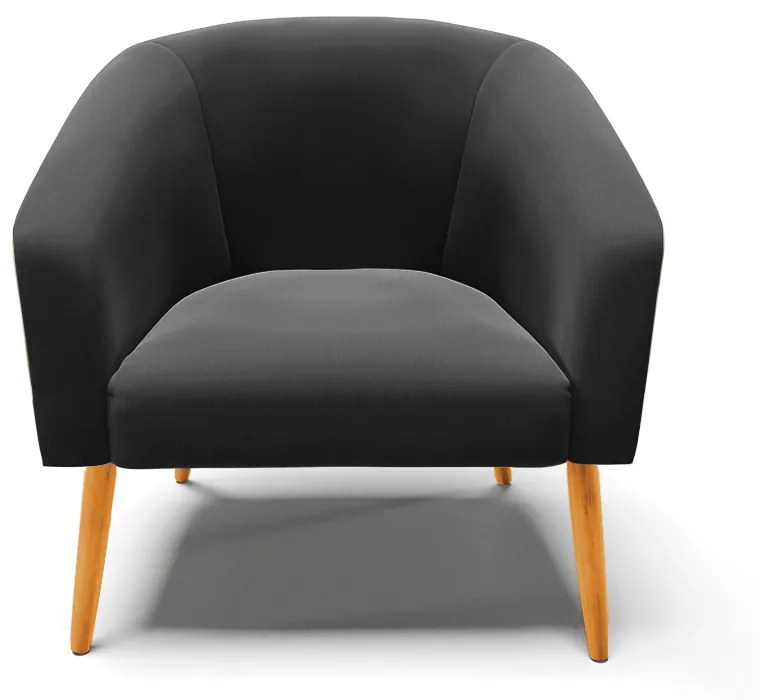 Poltrona Decorativa Pé Palito Castanho kit 2 Stella Suede D03 - D'Rossi - Preto