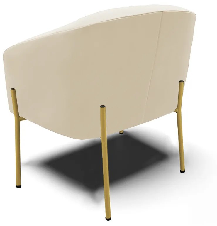 Poltrona Decorativa Pé de Ferro Dourado Kit 2 Stella Veludo D03 - D'Rossi - Bege