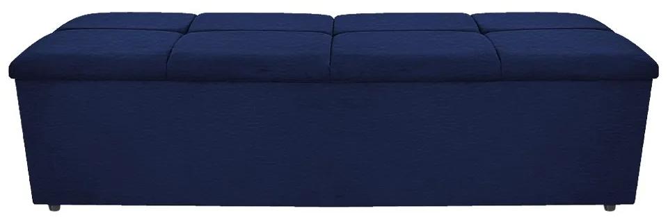 Calçadeira Munique 160 cm Queen Size Corano Azul Marinho - ADJ Decor