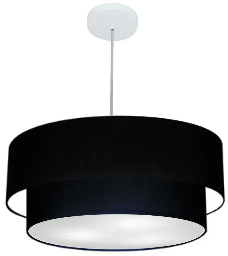 Pendente Cilíndrico Preto MJ-4357 Para Mesa de Jantar e Estar