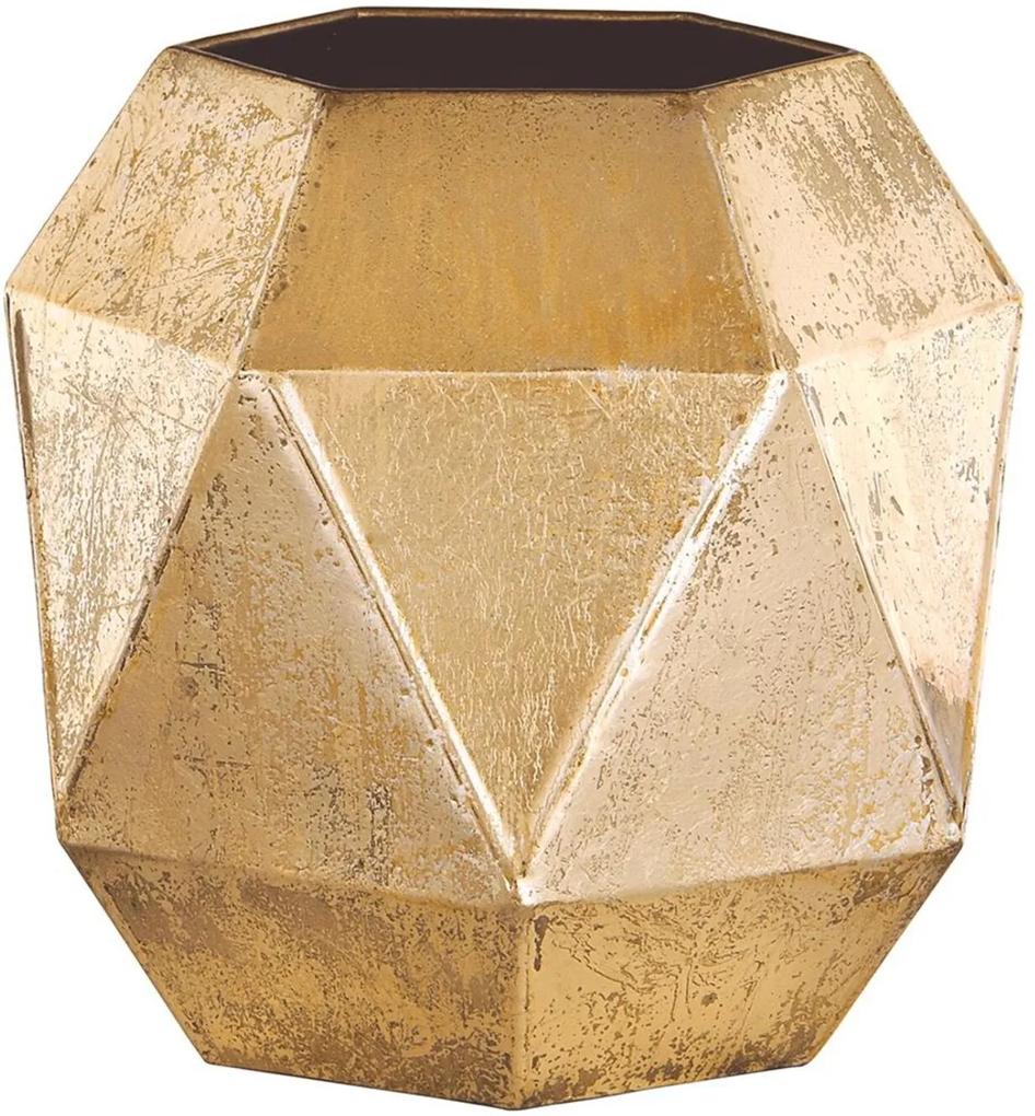Vaso Em Metal Dourado 17,8Cm