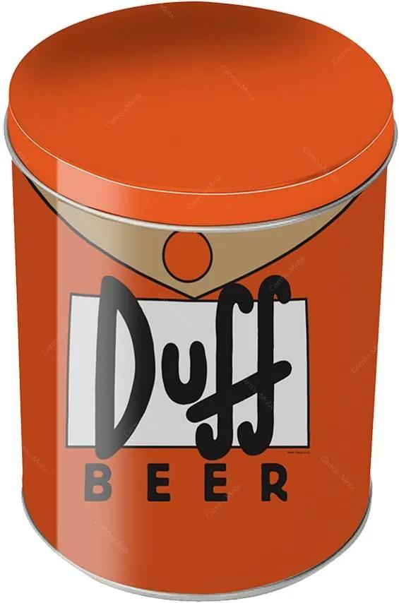 Lata Multiuso Duff Beer Laranja - The Simpsons - em Metal - 18x11 cm