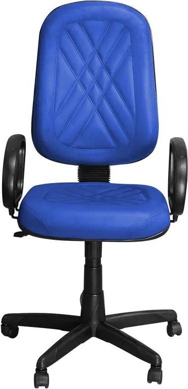 Cadeira para Escritório PP-02GPBP Giratória Couro Azul - Pethiflex
