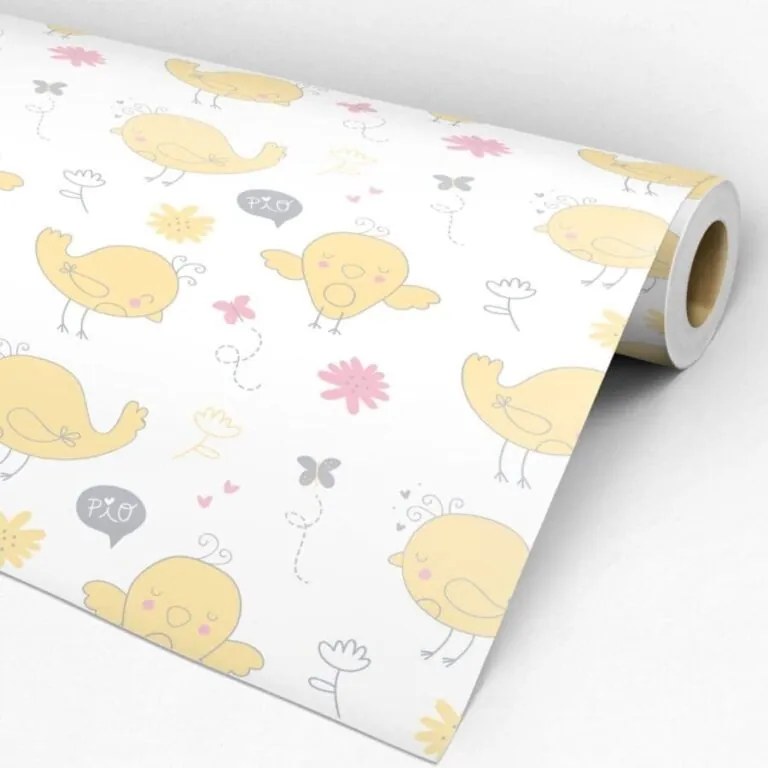 Papel de Parede Adesivo Ambiente Decorado Bird Yellow