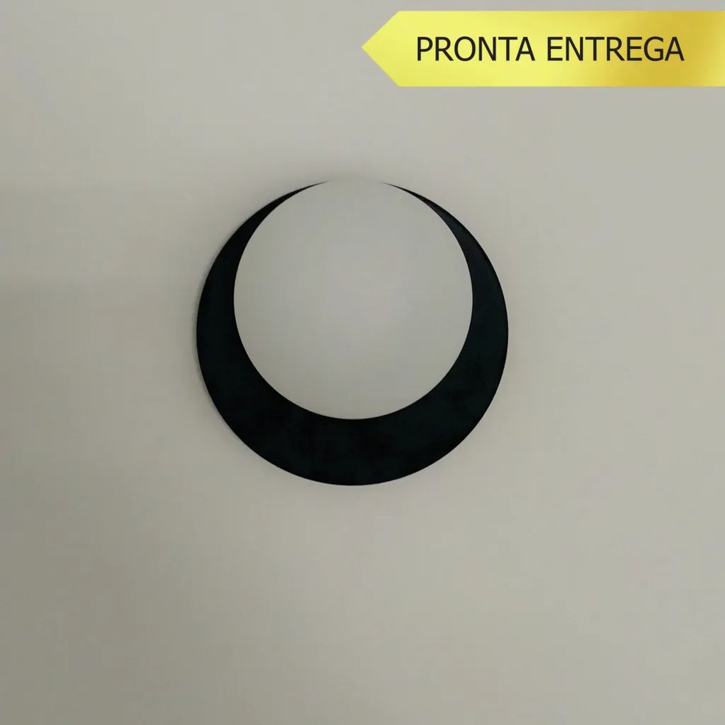 Arandela Flat Ball Ø15X12,5Cm Aluminio E Globo Ø10Cm 01Xg9 - Qimporta... (BRANCO)