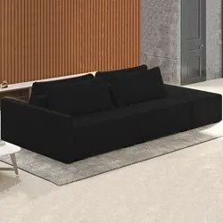 Sofá Ilha Modular com Puff para Sala Living 232cm Georgia K04 Veludo P