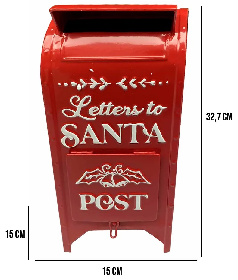 Caixa de Correio Decorativa de Natal 32,7x15 cm - D'Rossi