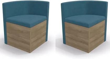 Kit 2 Cadeiras CAD108 para Sala de Jantar Nogal/Azul - Kappesberg
