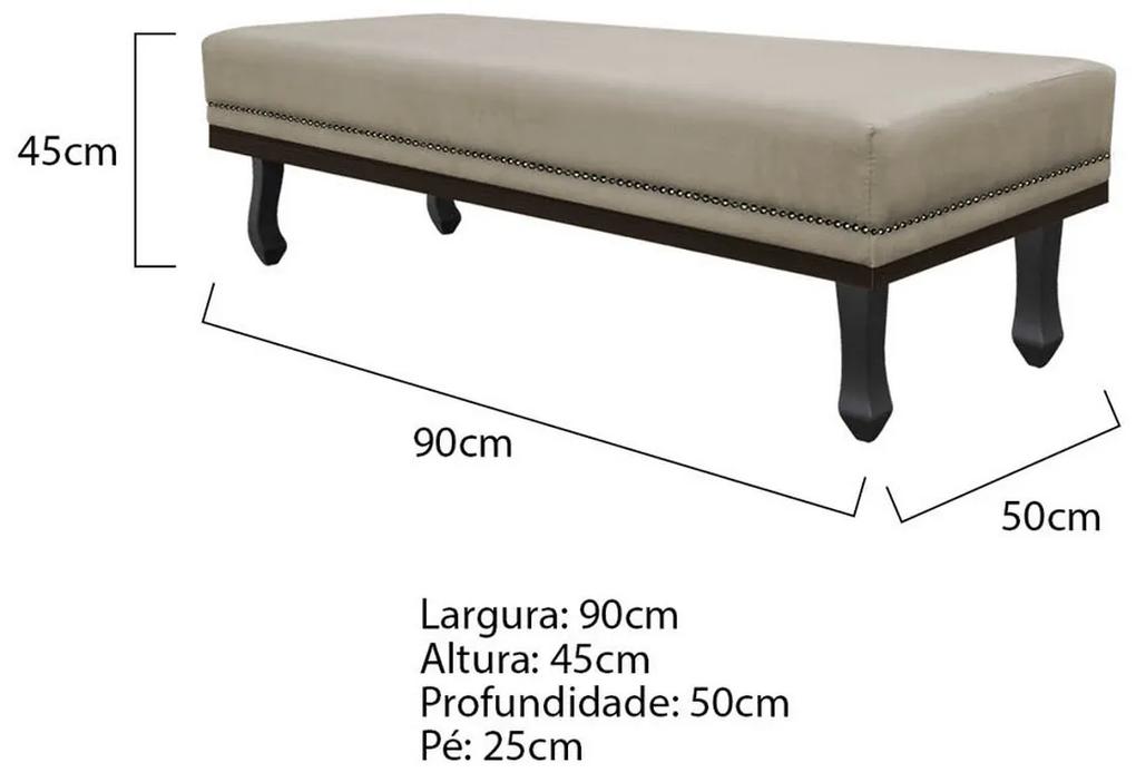 Calçadeira Solteiro Orlando P02 90 cm para cama Box Suede - ADJ Decor