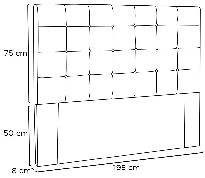 Cabeceira Verona Para Cama Box King 195 cm Suede Bege - D'Rossi