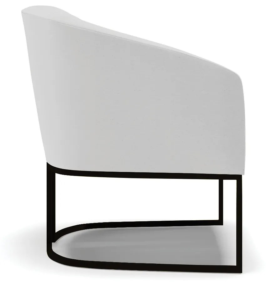 Poltrona Decorativa Industrial Preto Stella Linho D03 - D'Rossi - A05 Cinza
