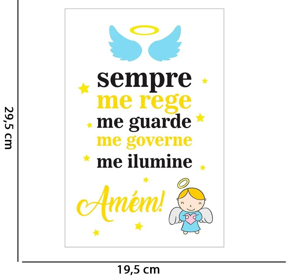 Quadro Placa Decorativa Infantil Anjinho 29,5x 19,5 cm -  D'Rossi