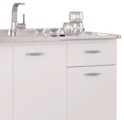 Armário de Cozinha CP01 Com Pia Inox Classic P11 Branco - Mpozenato