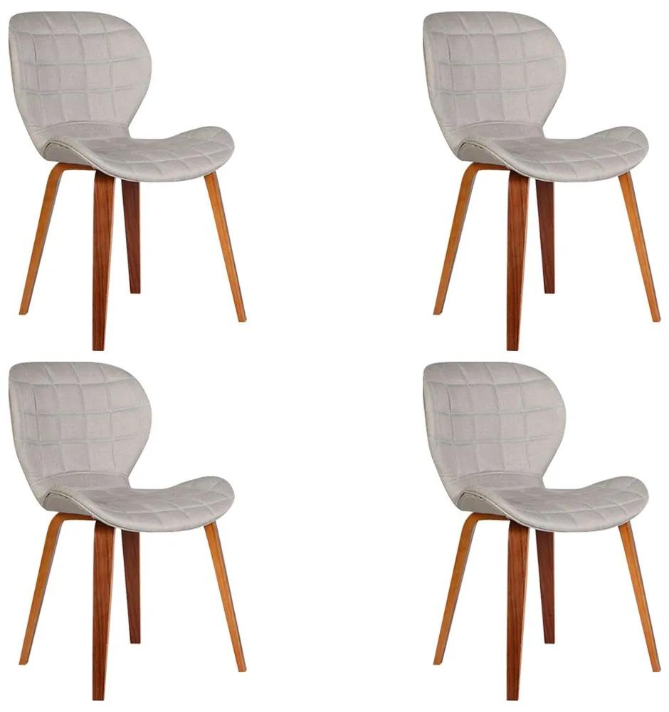 Kit 4 Cadeiras Decorativas de Escritório Recepção GranClass Linho Bege  - Gran Belo