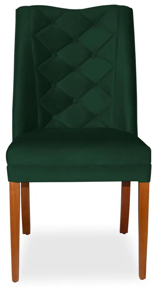 Kit 6 Cadeiras de Jantar Micheli Suede Verde Bandeira