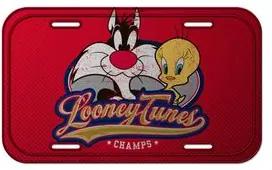 Placa Decorativa de Metal Frajola e Pui Piu Looney Tunes